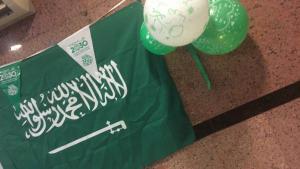 طالبات عمادة السنة التحضيرية بمقر الششة يحتفلن باليوم الوطني 88
